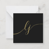 Einfache Script Black Gold Personalisiert Stationi Mitteilungskarte (Rückseite)