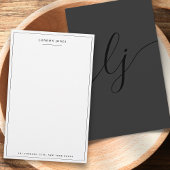 Einfache Script Black Moderne Personalisiert Stati Briefpapier