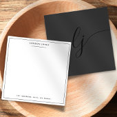 Einfache Script Black Moderne Personalisiert Stati Mitteilungskarte