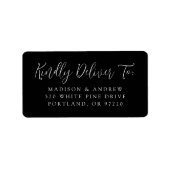 Einfache Script Black Wedding RSVP-Adresse Adressaufkleber (Vorne)