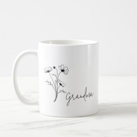 Einfache Script-Blume Oma Tasse (Links)
