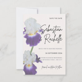 Einfache Script-Blume Save the Date Einladung