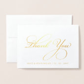 Einfache Script Calligraphy Foto Wedding Vielen Da Folienkarte (Vorderseite mit Umschlag)