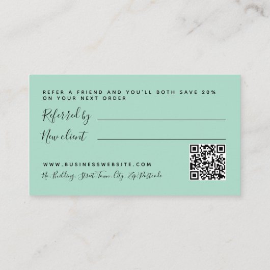 Einfache Script-Chalkboard - Referenzkarte Begleitkarte (Rückseite)