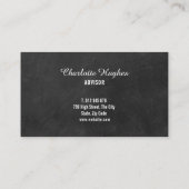 Einfache Script Chalkboard Terminierungskarte Visitenkarte (Rückseite)