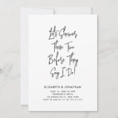 Einfache Script Couple Dusche, bevor sie sagen, ic Einladung (Vorderseite)