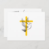 Einfache Script-Dankkarte für Tauben und Cross-Bee Postkarte (Vorne/Hinten)