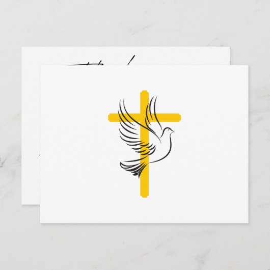 Einfache Script-Dankkarte für Tauben und Cross-Bee Postkarte (Vorne/Hinten)