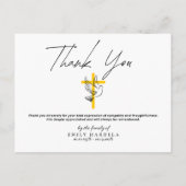 Einfache Script-Dankkarte für Tauben und Cross-Bee Postkarte (Rückseite)