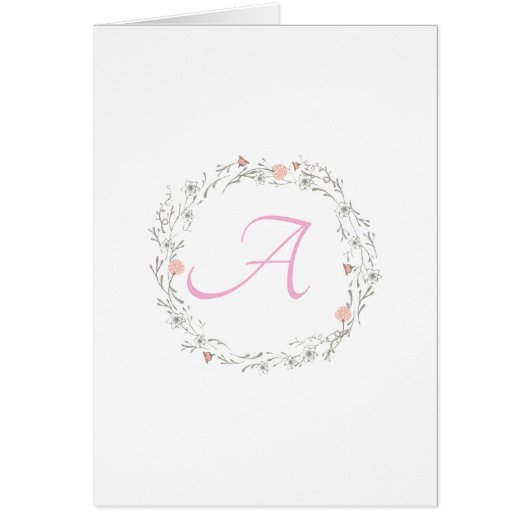 Einfache Script Deligate Wreath Monogram-Mitteilun (Vorne)