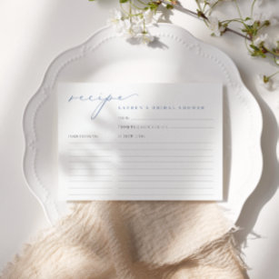 Einfache Script Dusty Blue Brautparty Rezept Card Einladung