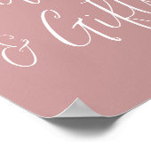 Einfache Script Dusty Rose Hochzeitskarten und Ges Poster (Ecke)