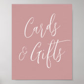 Einfache Script Dusty Rose Hochzeitskarten und Ges Poster (Vorne)
