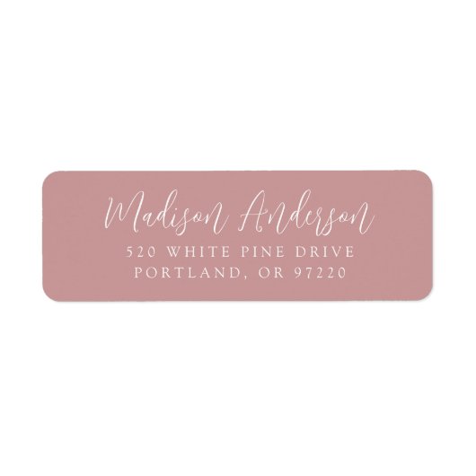 Einfache Script Dusty Rose Rücksendeadresse (Vorne)