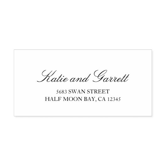 Einfache Script-Elegant-Hochzeit-Rücksendeadresse Gummistempel (Prägung)