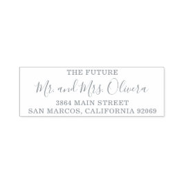 Einfache Script-Elegant-Hochzeit-Rücksendeadresse Permastempel