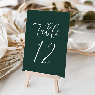 Einfache Script Forest Green Wedding Tischnummer