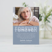 Einfache Script-Foto-Beerdigung Dankeskarte (Stehend Vorderseite)