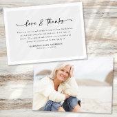 Einfache Script-Foto-Beerdigung Dankeskarte