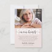 Einfache Script-Foto-Beerdigung Dankeskarte (Vorderseite)