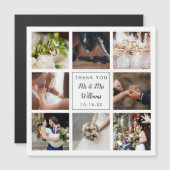 Einfache Script Foto Collage Wedding Vielen Dank Magnetkarte (Vorne/Hinten)