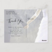Einfache Script Foto Collage Wedding Vielen Dank Postkarte (Rückseite)