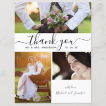 Einfache Script Foto Collage Wedding Vielen Dank
