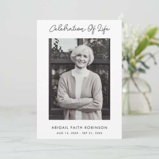 Einfache Script-Foto-Feier zum Lebenslauf Programm (Stehend Vorderseite)