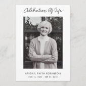 Einfache Script-Foto-Feier zum Lebenslauf Programm (Vorderseite)