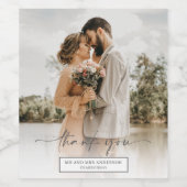 Einfache Script-Foto-Gastgeschenk Hochzeit Weinetikett (Einzelnes Label)