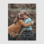 Einfache Script Foto Holiday Magentic Card Magnetkarte (Vorderseite)