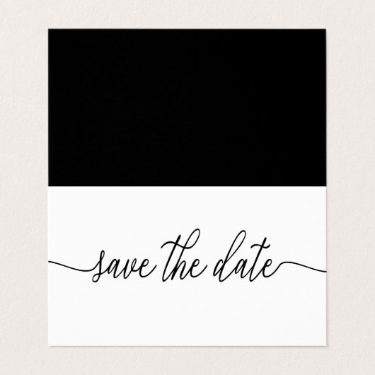 Einfache Script-Foto-Save the Date-Karte Visitenkarten (Außenseite Aufgefaltet)