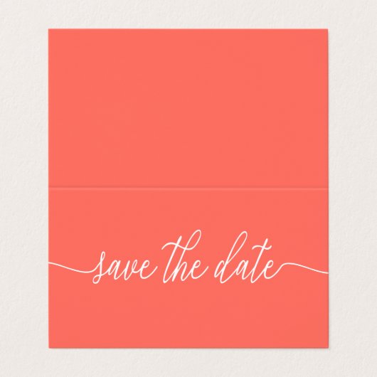 Einfache Script-Foto-Save the Date-Karte Visitenkarten (Außenseite Aufgefaltet)