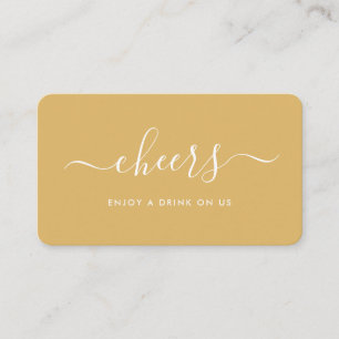 Einfache Script-Free Drinks Ticket - Gold & White Begleitkarte