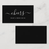 Einfache Script-Free Drinks Ticket - Schwarz & Wei Begleitkarte (Vorne/Hinten)