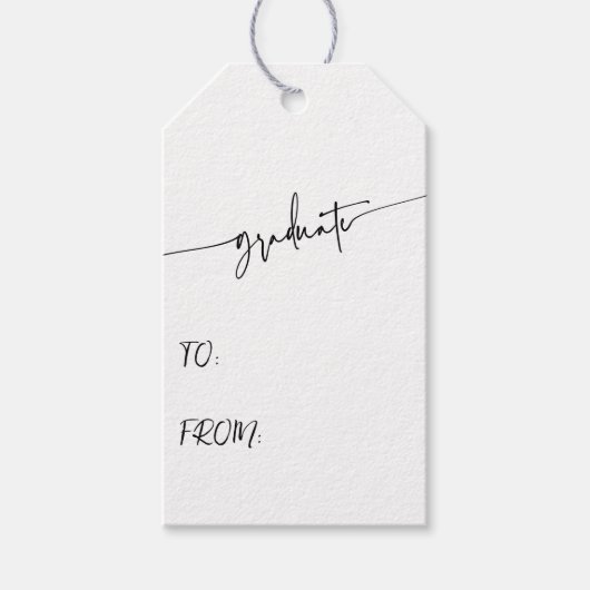 Einfache SCRIPT Graduate-Geschenktasten Geschenkanhänger (Vorderseite)