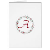 Einfache Script-graue Wreath-Monogram-Mitteilungsk (Vorne)