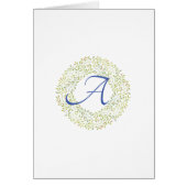 Einfache Script-Green-Wreath-Monogram-Mitteilungsk (Vorne)