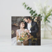 Einfache Script Hochzeit Flat Danke Karte (Stehend Vorderseite)