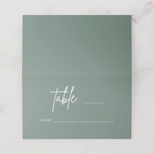 Einfache Script-Hochzeit-Platzkarte Escort H100 Platzkarte (Außenseite Aufgefaltet)