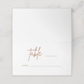 Einfache Script-Hochzeit-Platzkarte Escort H100 Platzkarte (Außenseite Aufgefaltet)