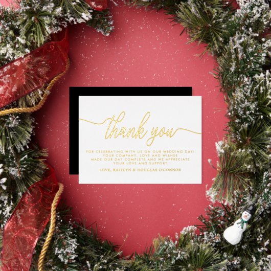 Einfache Script-Hochzeit Vielen Dank Folieneinladung (Insitu)