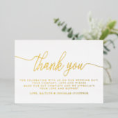 Einfache Script-Hochzeit Vielen Dank Folieneinladung (Stehend vorne)