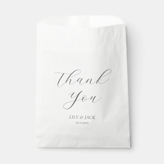 Einfache Script Hochzeit Vielen Dank für Ihre Unte Geschenktütchen (Vorderseite)