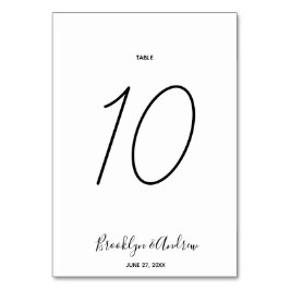 Einfache Script-Hochzeiten-Tischnummern Tischnummer
