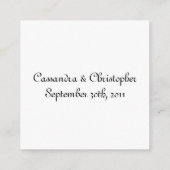 Einfache Script Hochzeitsgäste Reservierungen Info Begleitkarte (Rückseite)