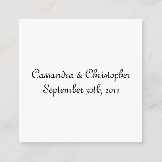 Einfache Script Hochzeitsgäste Reservierungen Info Begleitkarte (Rückseite)