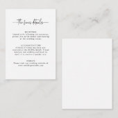 Einfache Script-Hochzeitungs-Detailkarte Begleitkarte (Vorne/Hinten)
