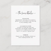 Einfache Script-Hochzeitungs-Detailkarte Begleitkarte (Vorderseite)
