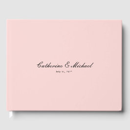 Einfache Script Hübsch Pink Wedding Gästebuch